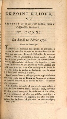 Le point du jour ou Résultat de ce qui s'est passé la veille à l'Assemblée Nationale Montag 22. Februar 1790