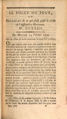 Le point du jour ou Résultat de ce qui s'est passé la veille à l'Assemblée Nationale Mittwoch 24. Februar 1790