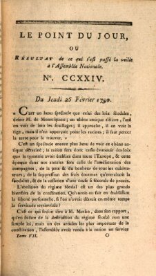 Le point du jour ou Résultat de ce qui s'est passé la veille à l'Assemblée Nationale Donnerstag 25. Februar 1790