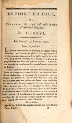 Le point du jour ou Résultat de ce qui s'est passé la veille à l'Assemblée Nationale Samstag 27. Februar 1790