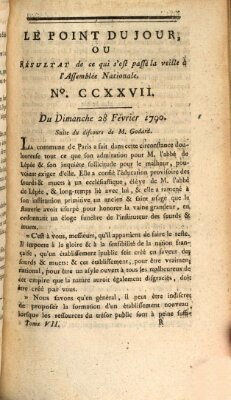 Le point du jour ou Résultat de ce qui s'est passé la veille à l'Assemblée Nationale Sonntag 28. Februar 1790