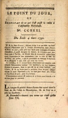 Le point du jour ou Résultat de ce qui s'est passé la veille à l'Assemblée Nationale Donnerstag 4. März 1790