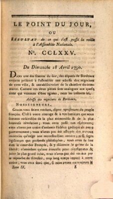 Le point du jour ou Résultat de ce qui s'est passé la veille à l'Assemblée Nationale Sonntag 18. April 1790