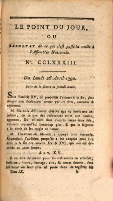 Le point du jour ou Résultat de ce qui s'est passé la veille à l'Assemblée Nationale Montag 26. April 1790