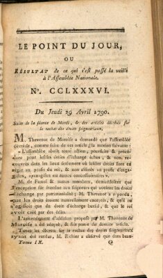 Le point du jour ou Résultat de ce qui s'est passé la veille à l'Assemblée Nationale Donnerstag 29. April 1790