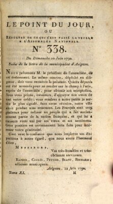 Le point du jour ou Résultat de ce qui s'est passé la veille à l'Assemblée Nationale Sonntag 20. Juni 1790