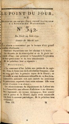 Le point du jour ou Résultat de ce qui s'est passé la veille à l'Assemblée Nationale Donnerstag 24. Juni 1790