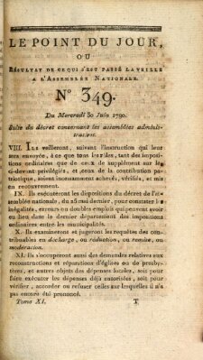 Le point du jour ou Résultat de ce qui s'est passé la veille à l'Assemblée Nationale Mittwoch 30. Juni 1790