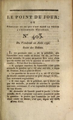 Le point du jour ou Résultat de ce qui s'est passé la veille à l'Assemblée Nationale Freitag 20. August 1790