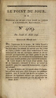 Le point du jour ou Résultat de ce qui s'est passé la veille à l'Assemblée Nationale Donnerstag 26. August 1790