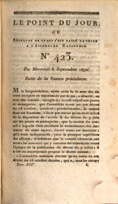 Le point du jour ou Résultat de ce qui s'est passé la veille à l'Assemblée Nationale Mittwoch 8. September 1790