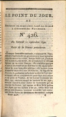 Le point du jour ou Résultat de ce qui s'est passé la veille à l'Assemblée Nationale Samstag 11. September 1790