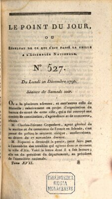 Le point du jour ou Résultat de ce qui s'est passé la veille à l'Assemblée Nationale Montag 20. Dezember 1790