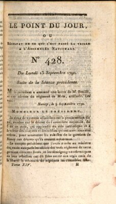 Le point du jour ou Résultat de ce qui s'est passé la veille à l'Assemblée Nationale Montag 13. September 1790