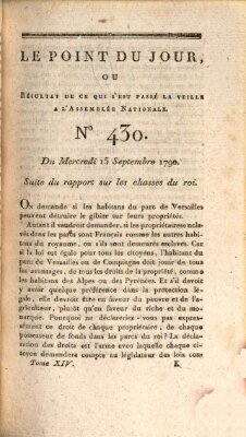 Le point du jour ou Résultat de ce qui s'est passé la veille à l'Assemblée Nationale Mittwoch 15. September 1790