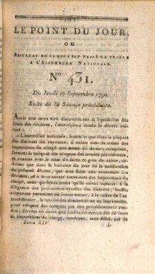 Le point du jour ou Résultat de ce qui s'est passé la veille à l'Assemblée Nationale Donnerstag 16. September 1790