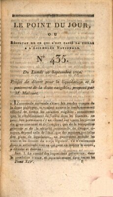 Le point du jour ou Résultat de ce qui s'est passé la veille à l'Assemblée Nationale Montag 20. September 1790