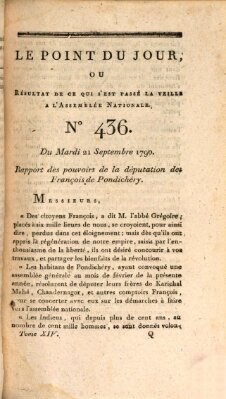 Le point du jour ou Résultat de ce qui s'est passé la veille à l'Assemblée Nationale Dienstag 21. September 1790