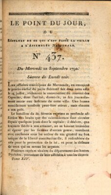 Le point du jour ou Résultat de ce qui s'est passé la veille à l'Assemblée Nationale Mittwoch 22. September 1790