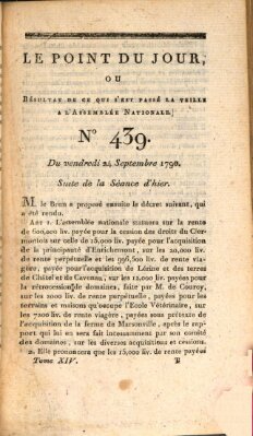 Le point du jour ou Résultat de ce qui s'est passé la veille à l'Assemblée Nationale Freitag 24. September 1790