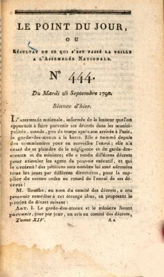 Le point du jour ou Résultat de ce qui s'est passé la veille à l'Assemblée Nationale Dienstag 28. September 1790