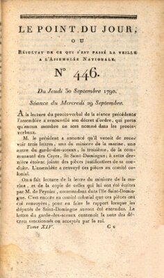 Le point du jour ou Résultat de ce qui s'est passé la veille à l'Assemblée Nationale Mittwoch 29. September 1790