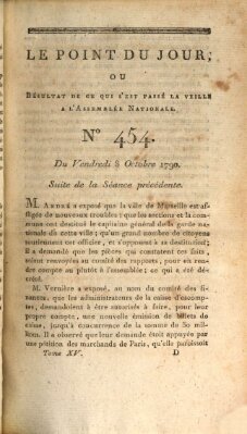 Le point du jour ou Résultat de ce qui s'est passé la veille à l'Assemblée Nationale Freitag 8. Oktober 1790