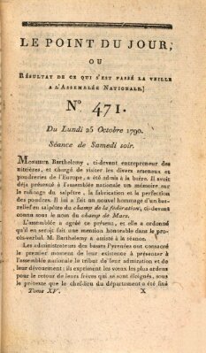 Le point du jour ou Résultat de ce qui s'est passé la veille à l'Assemblée Nationale Montag 25. Oktober 1790