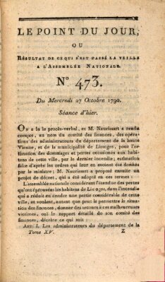 Le point du jour ou Résultat de ce qui s'est passé la veille à l'Assemblée Nationale Mittwoch 27. Oktober 1790