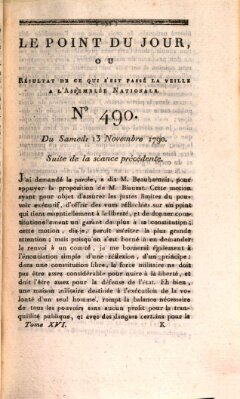 Le point du jour ou Résultat de ce qui s'est passé la veille à l'Assemblée Nationale Samstag 13. November 1790