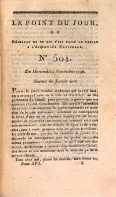 Le point du jour ou Résultat de ce qui s'est passé la veille à l'Assemblée Nationale Mittwoch 24. November 1790