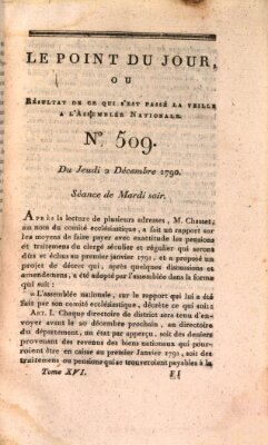 Le point du jour ou Résultat de ce qui s'est passé la veille à l'Assemblée Nationale Donnerstag 2. Dezember 1790