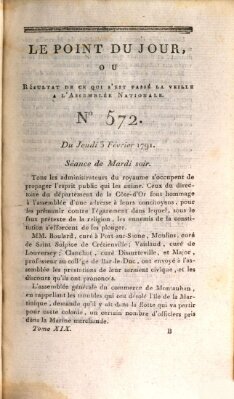 Le point du jour ou Résultat de ce qui s'est passé la veille à l'Assemblée Nationale Donnerstag 3. Februar 1791