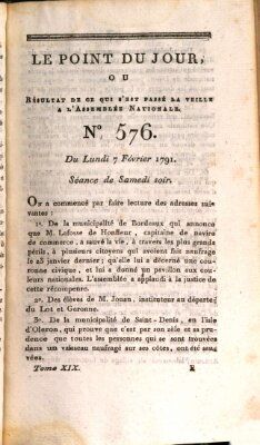 Le point du jour ou Résultat de ce qui s'est passé la veille à l'Assemblée Nationale Montag 7. Februar 1791