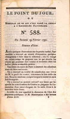 Le point du jour ou Résultat de ce qui s'est passé la veille à l'Assemblée Nationale Samstag 19. Februar 1791