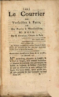 Le courrier des LXXXIII départemens Donnerstag 15. Oktober 1789