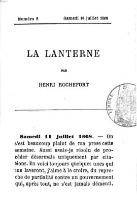 La lanterne Samstag 18. Juli 1868