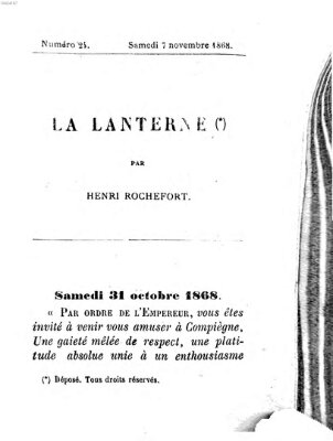 La lanterne Samstag 7. November 1868