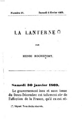 La lanterne Samstag 6. Februar 1869