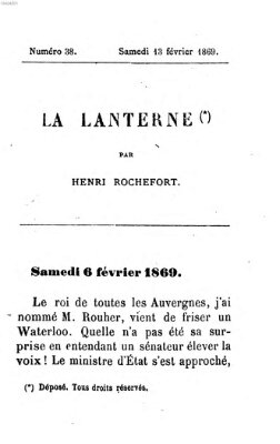 La lanterne Samstag 13. Februar 1869