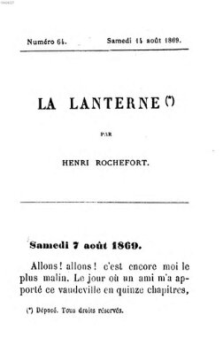 La lanterne Samstag 14. August 1869