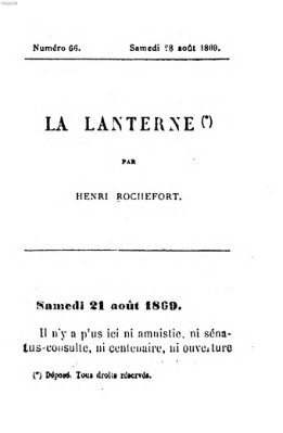 La lanterne Samstag 28. August 1869