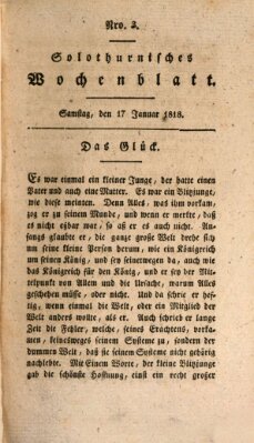 Solothurnisches Wochenblatt Samstag 17. Januar 1818