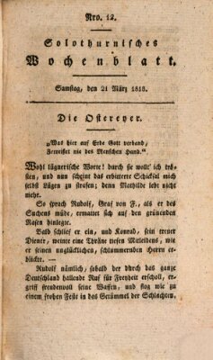 Solothurnisches Wochenblatt Samstag 21. März 1818