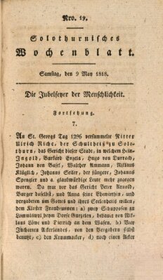 Solothurnisches Wochenblatt Samstag 9. Mai 1818