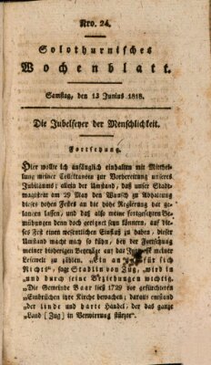 Solothurnisches Wochenblatt Samstag 13. Juni 1818