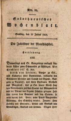 Solothurnisches Wochenblatt Samstag 25. Juli 1818