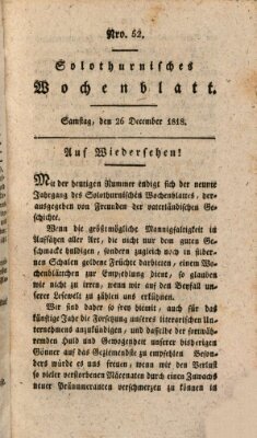 Solothurnisches Wochenblatt Samstag 26. Dezember 1818