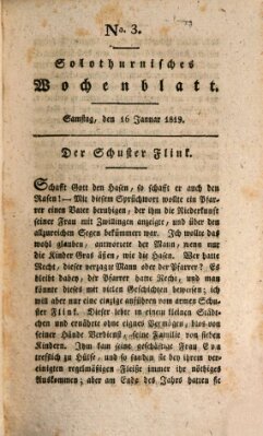 Solothurnisches Wochenblatt Samstag 16. Januar 1819