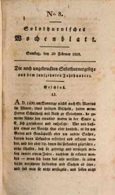 Solothurnisches Wochenblatt Samstag 20. Februar 1819